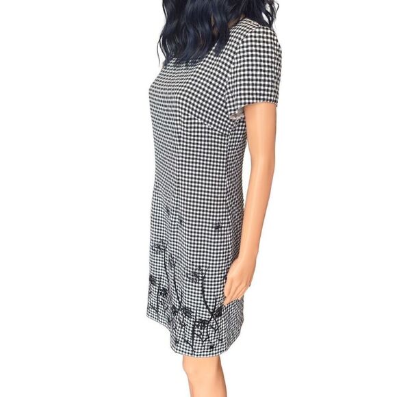 Vintage 90s Gingham Plaid Jessica Howard Dress Embroidered Butterflies Size 10 - Picture 4 of 5